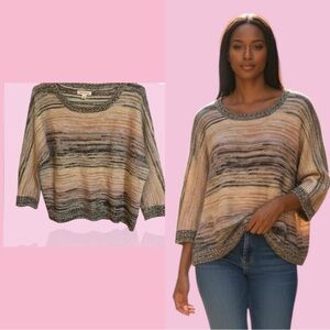 JohnPaulRichard Striped Knit Sweater in Earth Tones